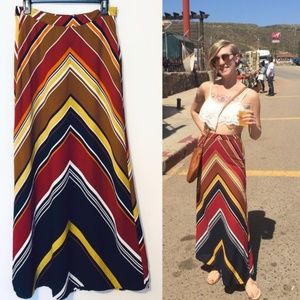 FOREVER 21 Striped Maxi Skirt